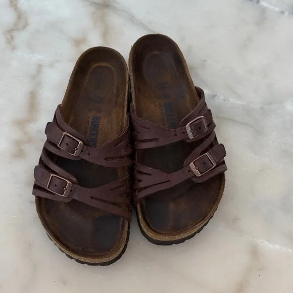 Birkenstock Women's Granada Soft Footbed Tobacco Oiled Leather Brown Sandals 6US - Picture 5 of 16